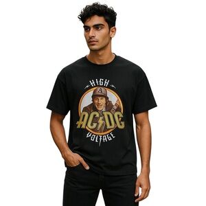 AC/DC High Voltage Band T-Shirt L Black 100% Cotton Unisex